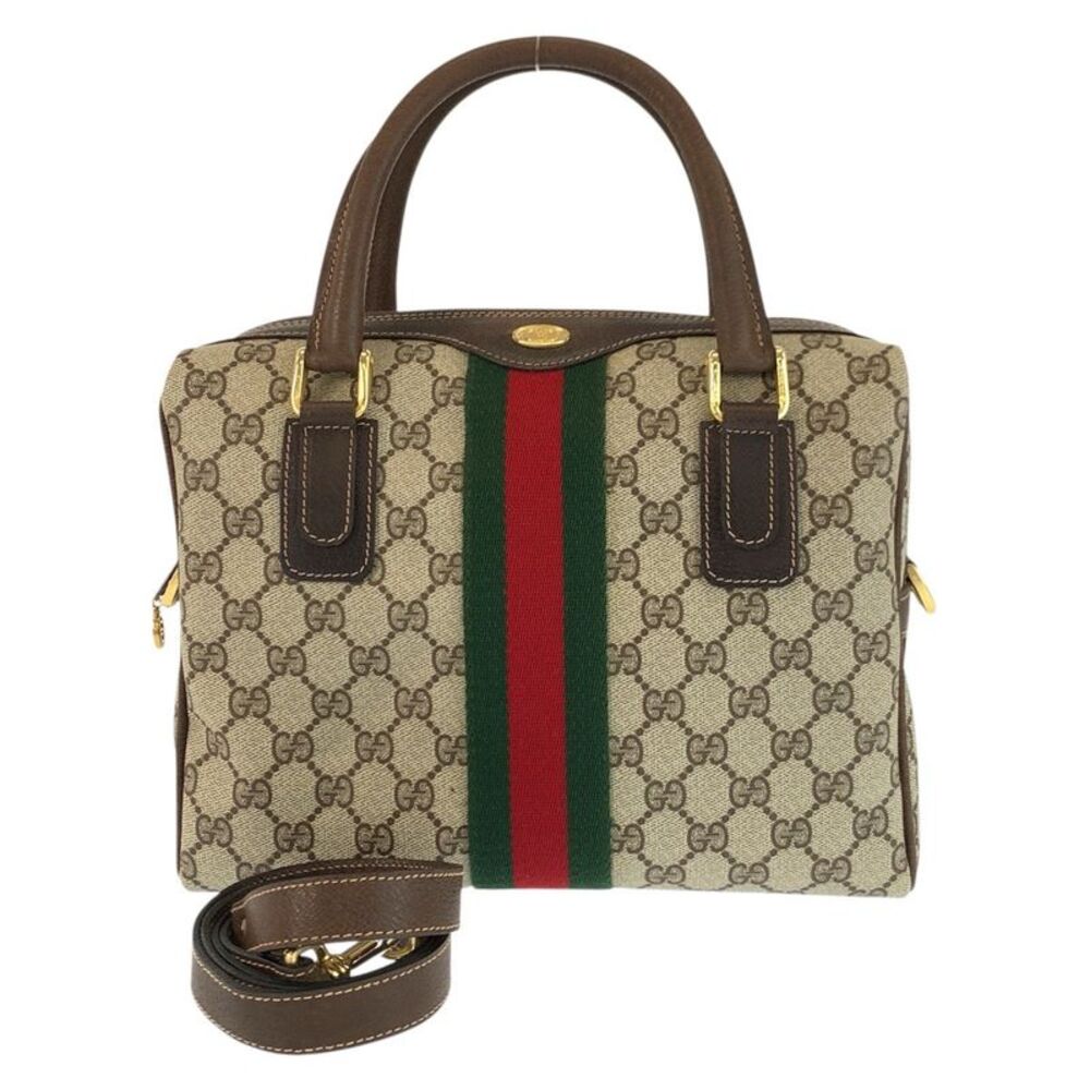 Gucci Vintage GG Supreme Canvas Leather 2way Bag